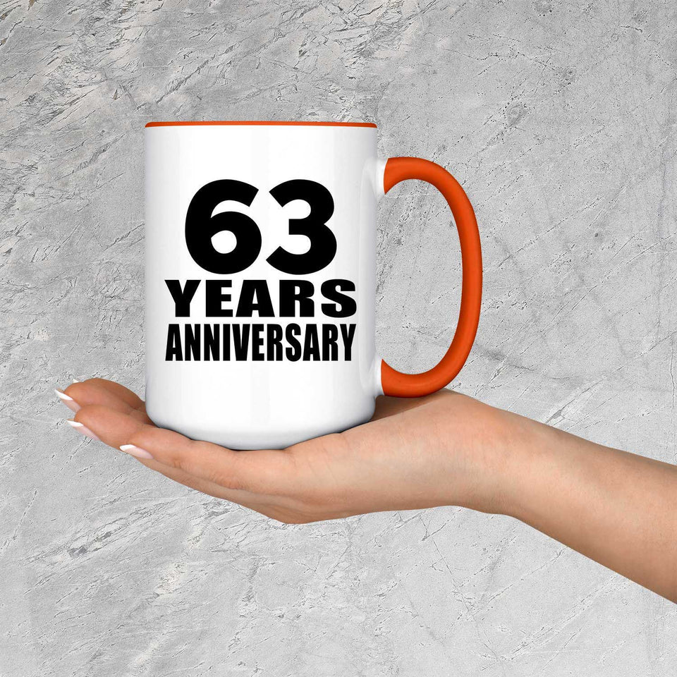 63rd Anniversary 63 Years Anniversary - 15oz Accent Mug Orange