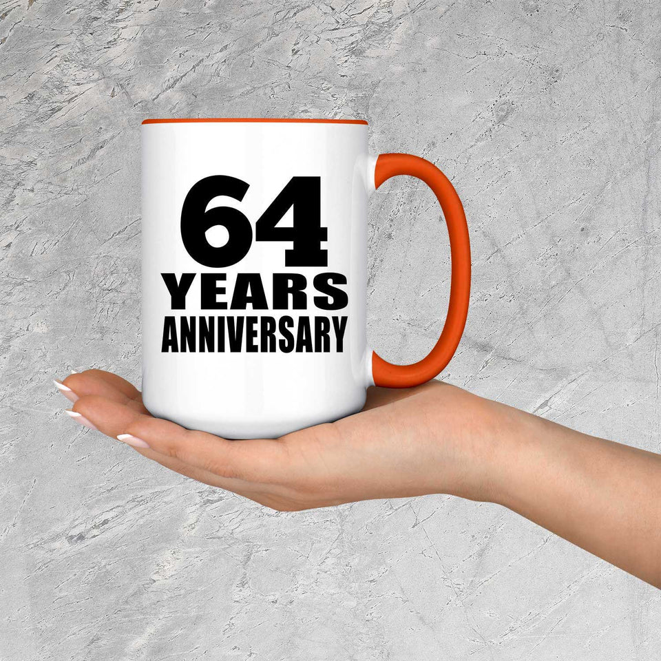 64th Anniversary 64 Years Anniversary - 15oz Accent Mug Orange