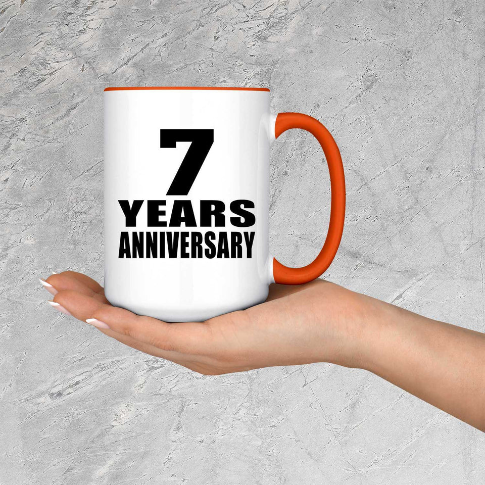 7th Anniversary 7 Years Anniversary - 15oz Accent Mug Orange
