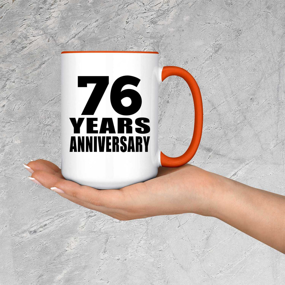 76th Anniversary 76 Years Anniversary - 15oz Accent Mug Orange
