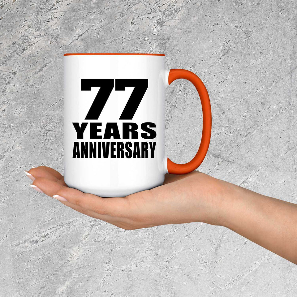 77th Anniversary 77 Years Anniversary - 15oz Accent Mug Orange