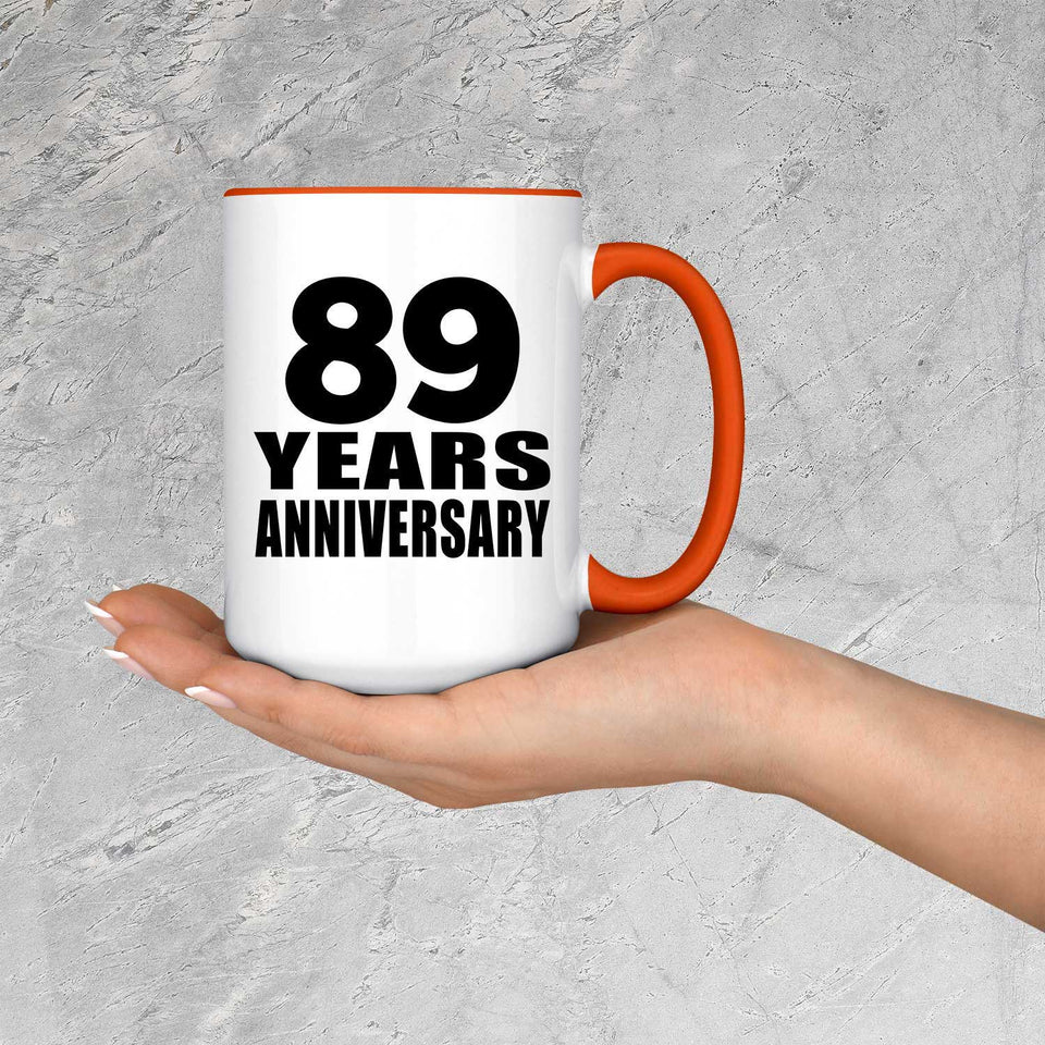89th Anniversary 89 Years Anniversary - 15oz Accent Mug Orange