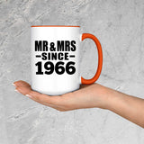 58th Anniversary Mr & Mrs Since 1966 - 15oz Accent Mug Orange