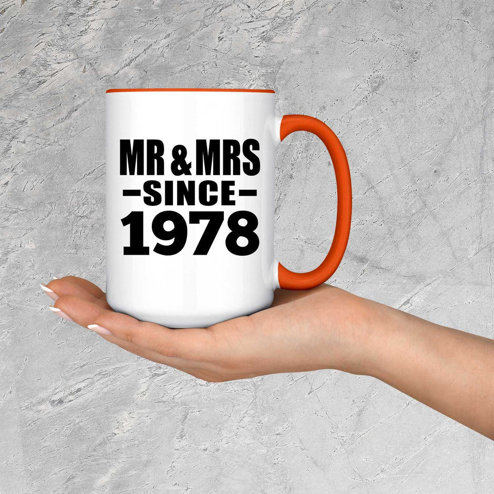 46th Anniversary Mr & Mrs Since 1978 - 15oz Accent Mug Orange