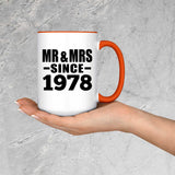 46th Anniversary Mr & Mrs Since 1978 - 15oz Accent Mug Orange