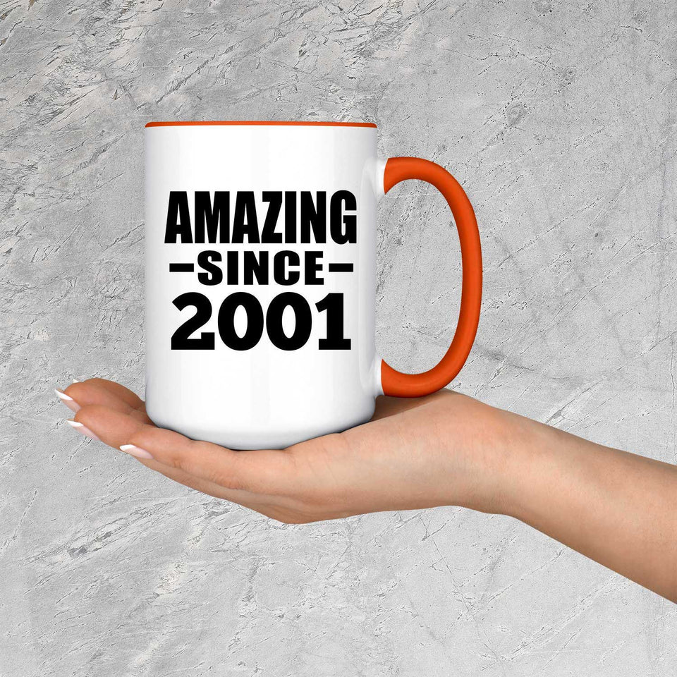23rd Birthday Amazing Since 2001 - 15oz Accent Mug Orange