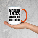 102nd Birthday Made In 1922 Aged to Perfection - 15oz Accent Mug Orange