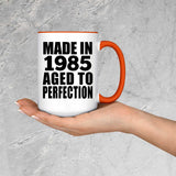 39th Birthday Made In 1985 Aged to Perfection - 15oz Accent Mug Orange