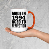30th Birthday Made In 1994 Aged to Perfection - 15oz Accent Mug Orange
