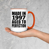 27th Birthday Made In 1997 Aged to Perfection - 15oz Accent Mug Orange