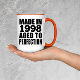 26th Birthday Made In 1998 Aged to Perfection - 15oz Accent Mug Orange