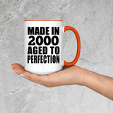 24th Birthday Made In 2000 Aged to Perfection - 15oz Accent Mug Orange