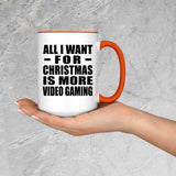 All I Want For Christmas Is More Video Gaming - 15oz Accent Mug Orange