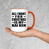 All I Want For Christmas Is My Kai Ken - 15oz Accent Mug Orange