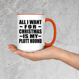 All I Want For Christmas Is My Plott Hound - 15oz Accent Mug Orange