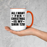 All I Want For Christmas Is My Shih Tzu - 15oz Accent Mug Orange