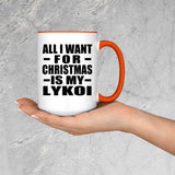 All I Want For Christmas Is My Lykoi - 15oz Accent Mug Orange