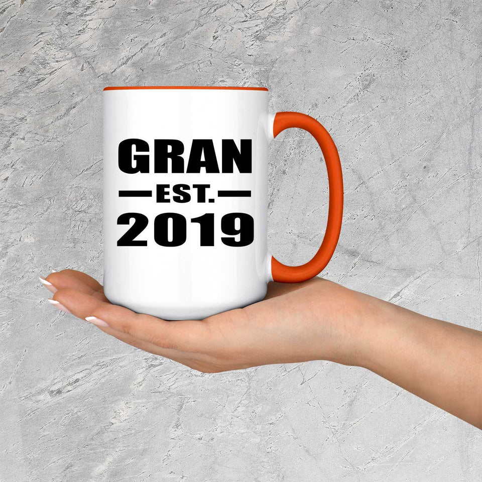 Gran Established EST. 2019 - 15oz Accent Mug Orange