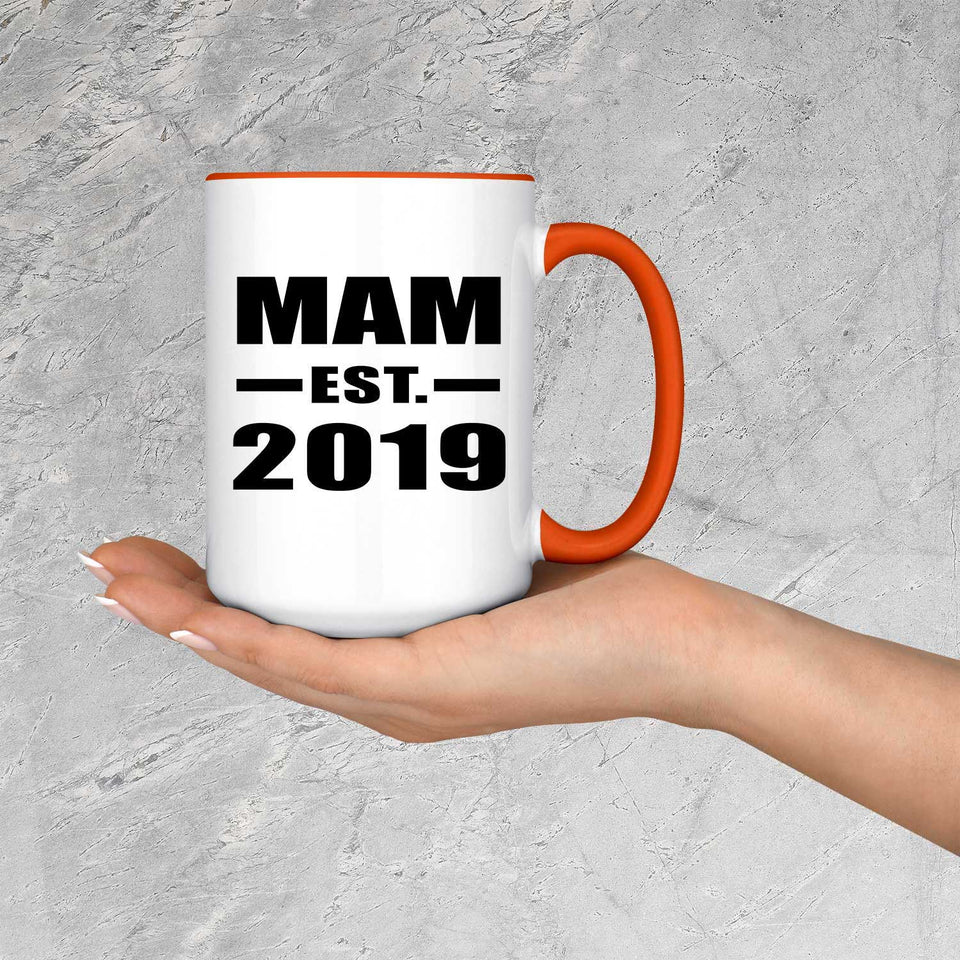 Mam Established EST. 2019 - 15oz Accent Mug Orange