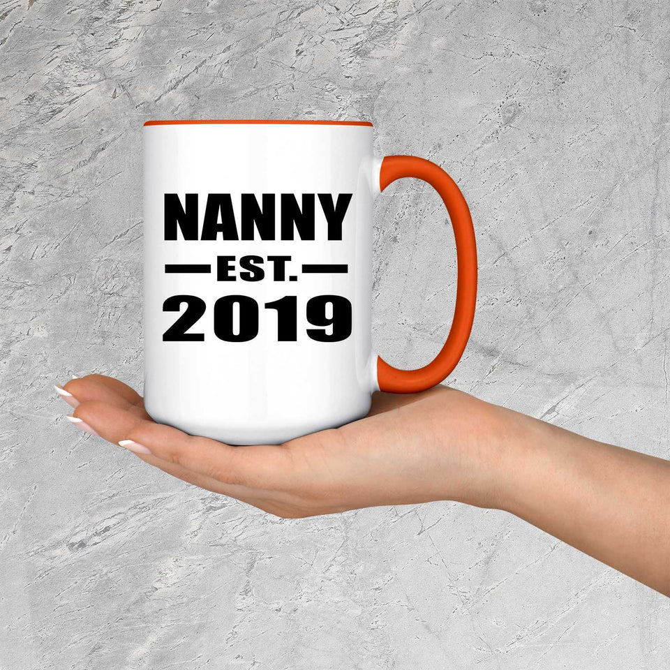 Nanny Established EST. 2019 - 15oz Accent Mug Orange