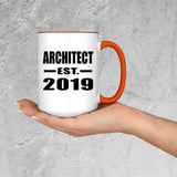 Architect Established EST. 2019 - 15oz Accent Mug Orange