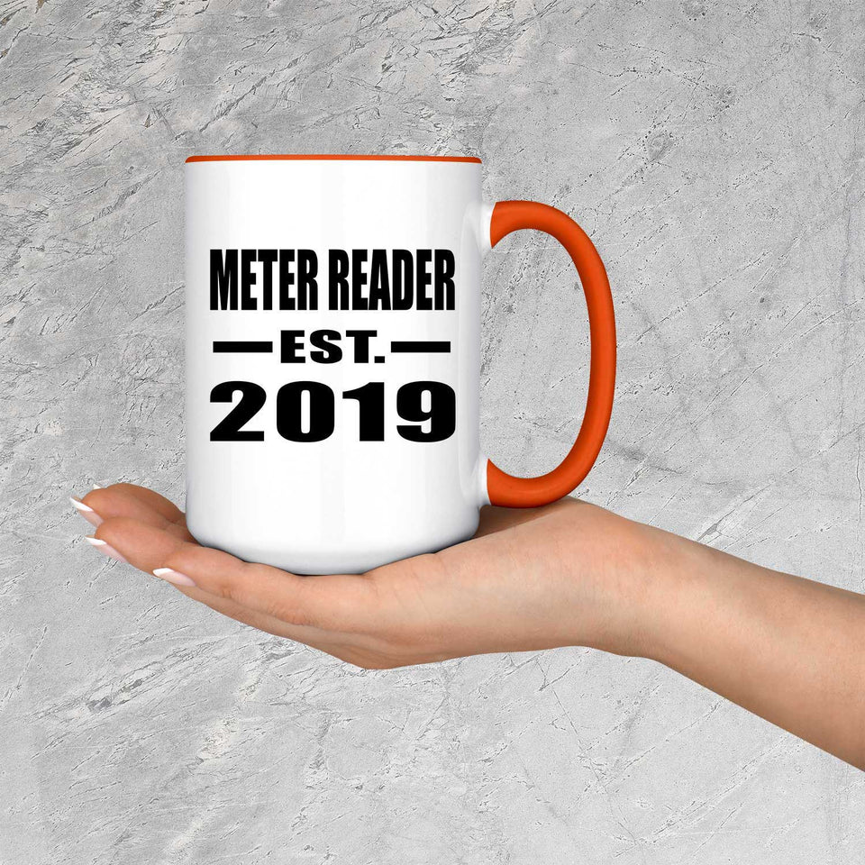 Meter Reader Established EST. 2019 - 15oz Accent Mug Orange