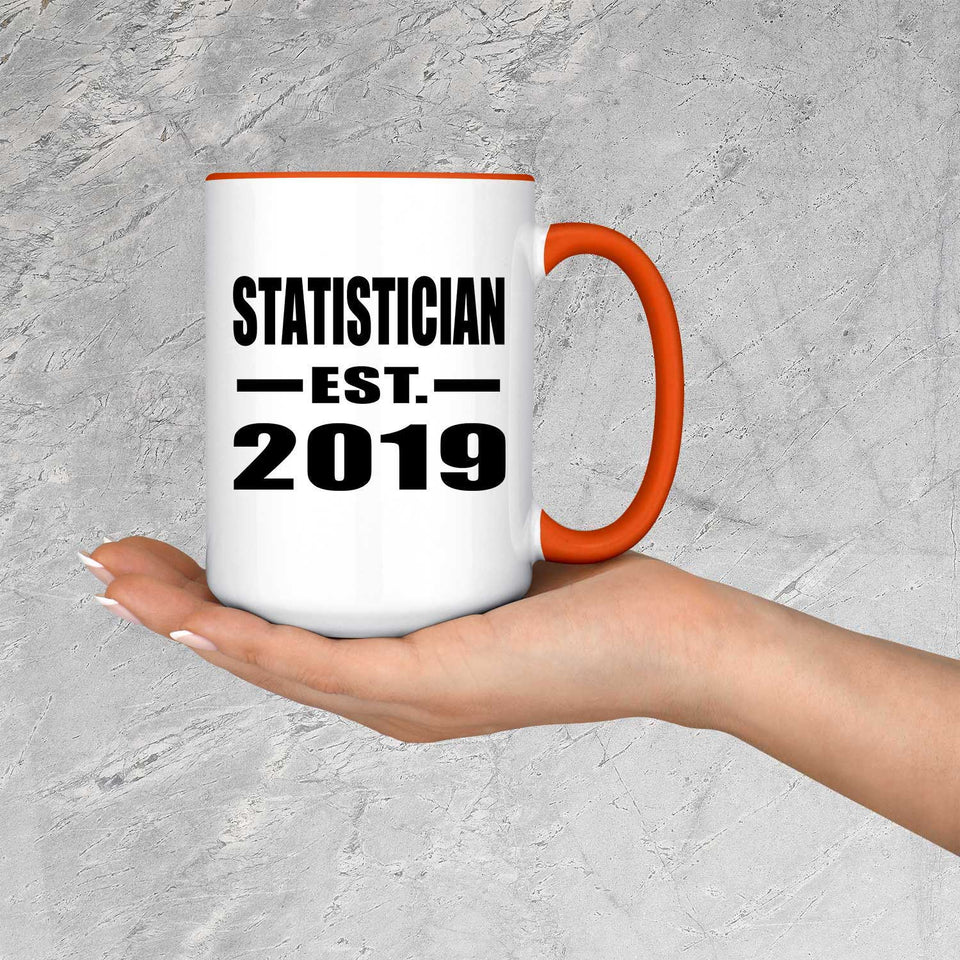 Statistician Established EST. 2019 - 15oz Accent Mug Orange