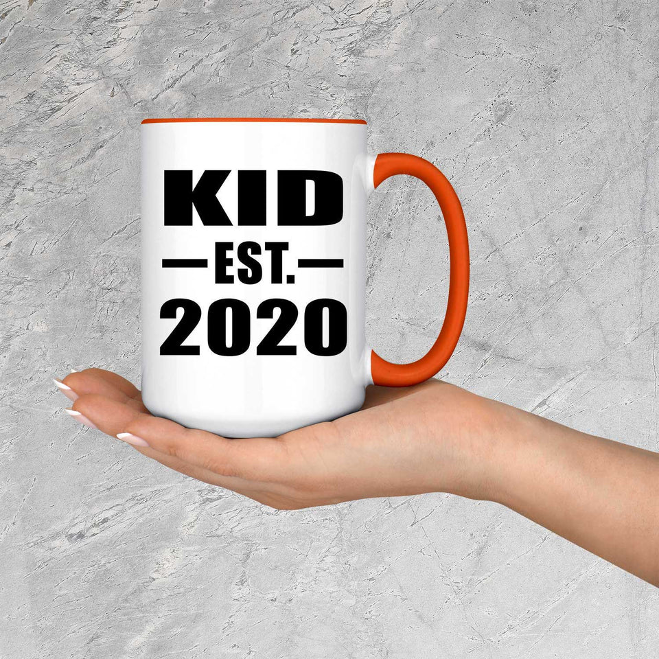 Kid Established EST. 2020 - 15oz Accent Mug Orange