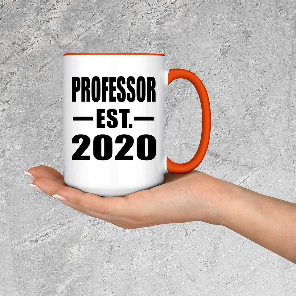 Professor Established EST. 2020 - 15oz Accent Mug Orange
