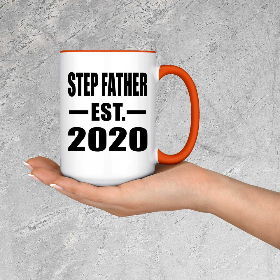Step Father Established EST. 2020 - 15oz Accent Mug Orange