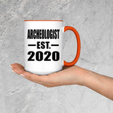 Archeologist Established EST. 2020 - 15oz Accent Mug Orange