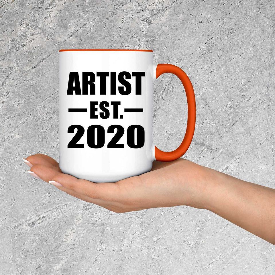 Artist Established EST. 2020 - 15oz Accent Mug Orange