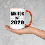 Janitor Established EST. 2020 - 15oz Accent Mug Orange