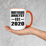 Market Research Analyst Established EST. 2020 - 15oz Accent Mug Orange