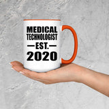 Medical Technologist Established EST. 2020 - 15oz Accent Mug Orange