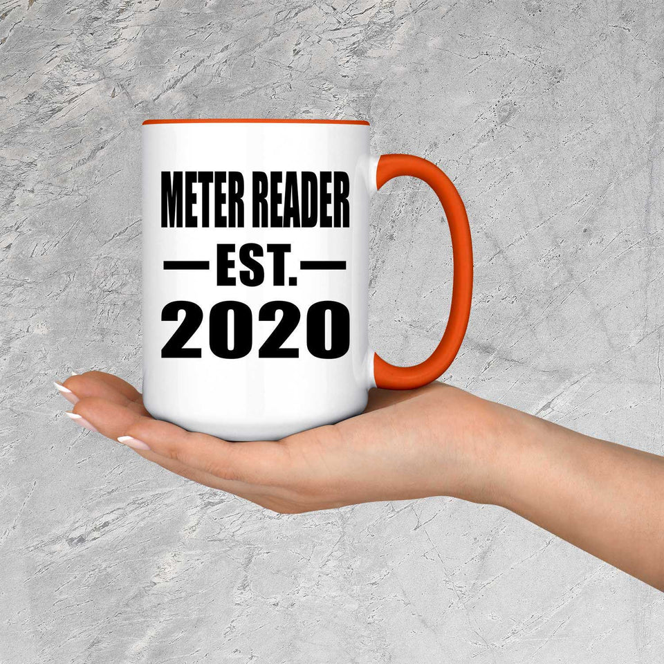 Meter Reader Established EST. 2020 - 15oz Accent Mug Orange