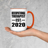 Occupational Therapist Established EST. 2020 - 15oz Accent Mug Orange