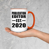 Publication Editor Established EST. 2020 - 15oz Accent Mug Orange