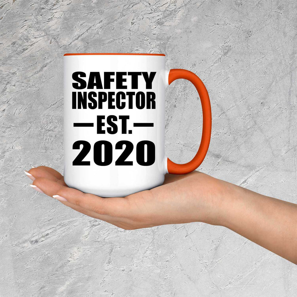 Safety Inspector Established EST. 2020 - 15oz Accent Mug Orange