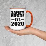 Safety Inspector Established EST. 2020 - 15oz Accent Mug Orange