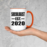 Sociologist Established EST. 2020 - 15oz Accent Mug Orange