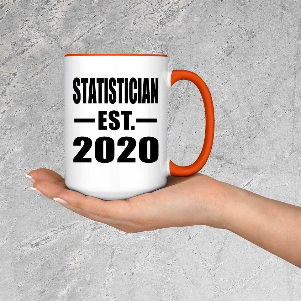 Statistician Established EST. 2020 - 15oz Accent Mug Orange
