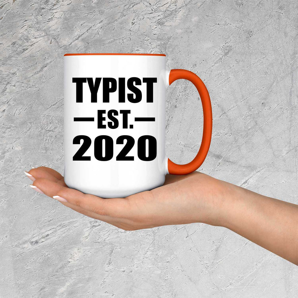 Typist Established EST. 2020 - 15oz Accent Mug Orange