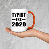Typist Established EST. 2020 - 15oz Accent Mug Orange