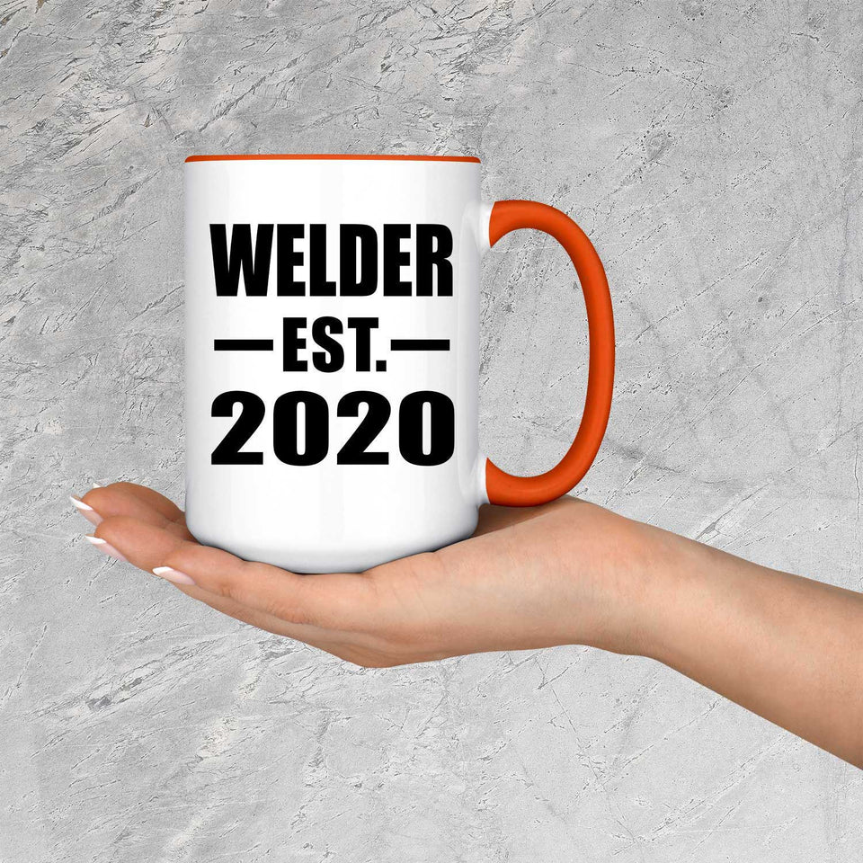 Welder Established EST. 2020 - 15oz Accent Mug Orange
