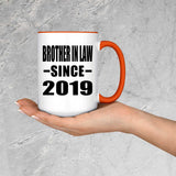 Brother In Law Since 2019 - 15oz Accent Mug Orange