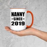 Nanny Since 2019 - 15oz Accent Mug Orange