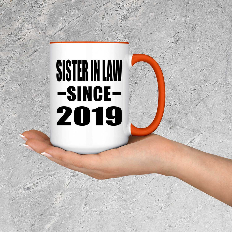 Sister In Law Since 2019 - 15oz Accent Mug Orange