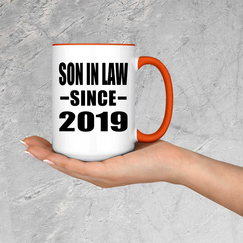 Son In Law Since 2019 - 15oz Accent Mug Orange