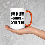 Son In Law Since 2019 - 15oz Accent Mug Orange
